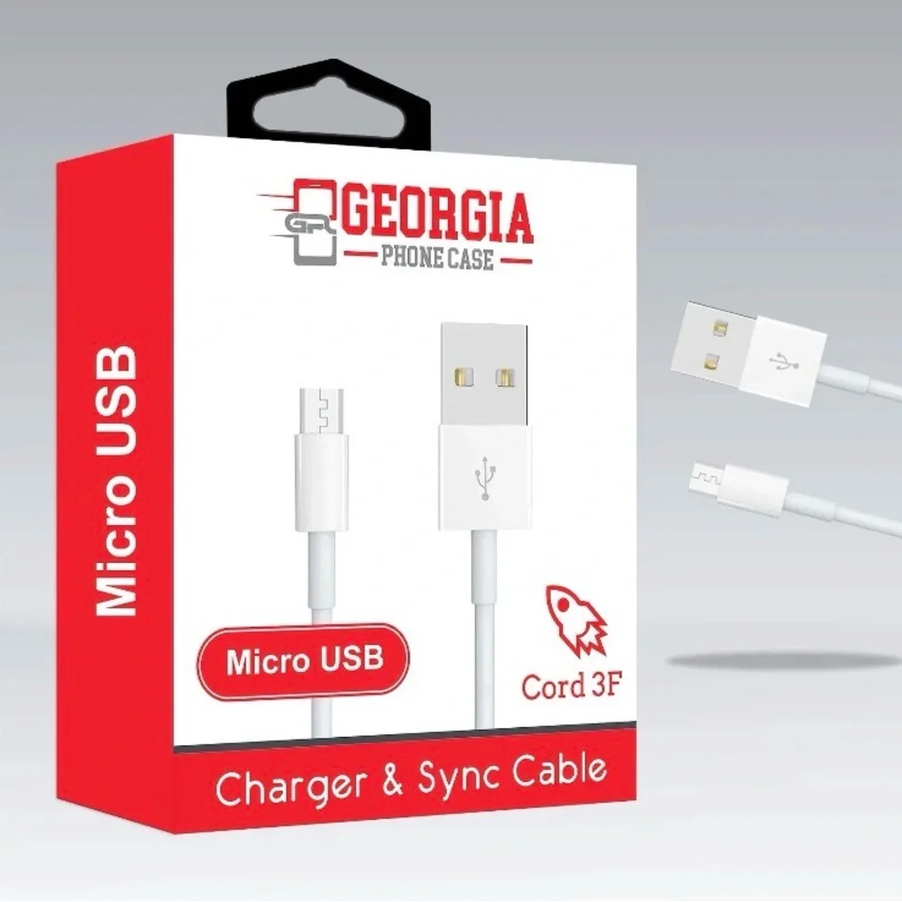 3FT Micro USB Charger & Sync Cable - Pink/White
